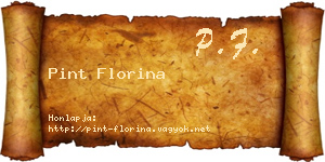 Pint Florina névjegykártya